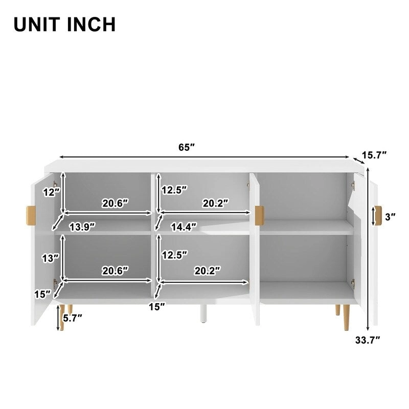 Modern TV Stand with Adjustable Shelves