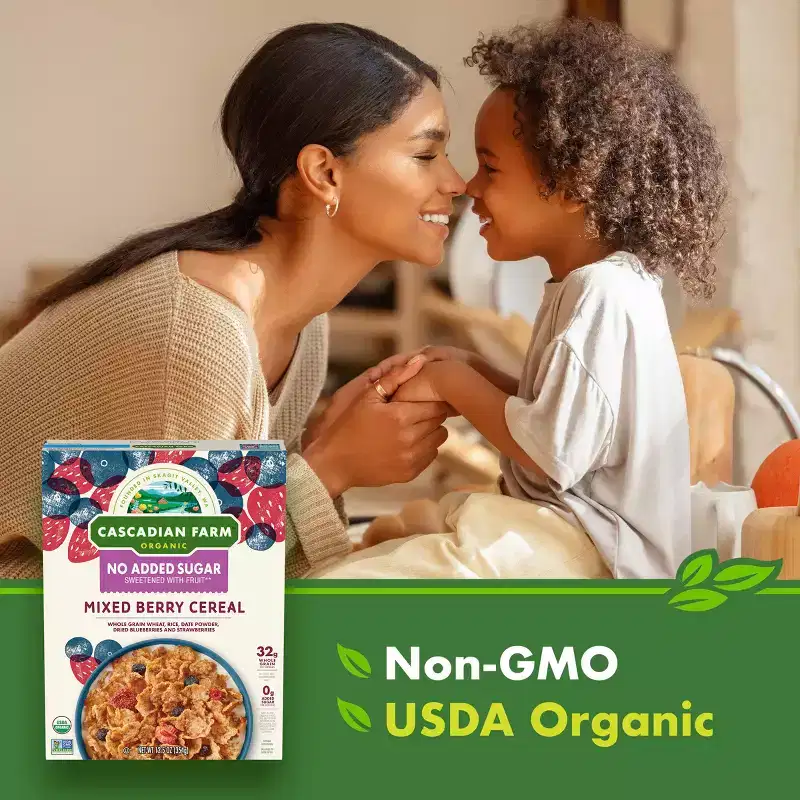 Cascadian Farm No Added Sugar Mixed Berry Breakfast Cereal - 12.5oz