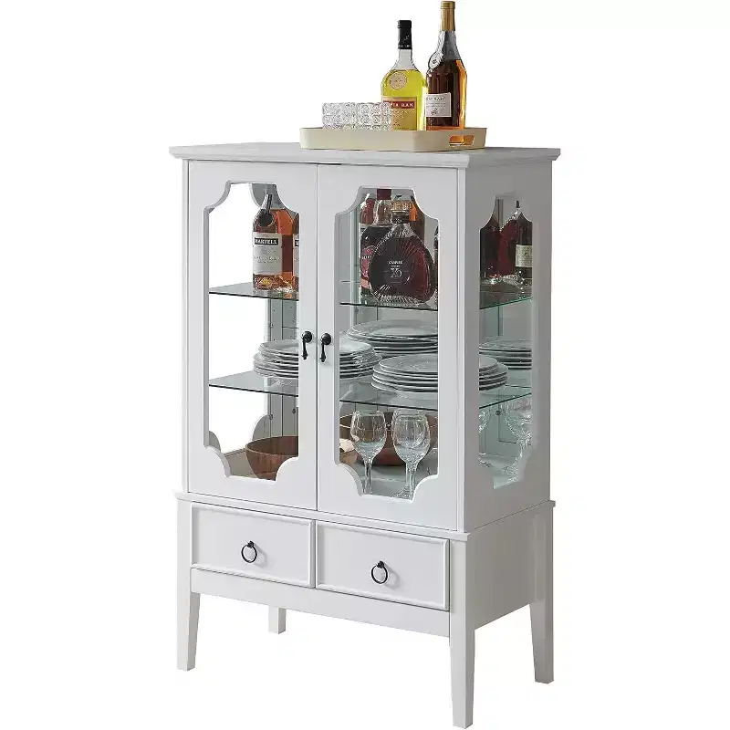 Kings Brand Furniture Versailles Curio Storage Cabinet
