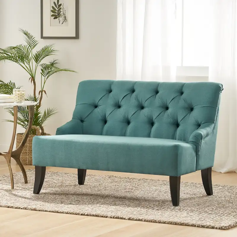 Nicole Polyester Blend Fabric Settee by Christopher Knight Home - 29.25L x 43.75W x 30.50H