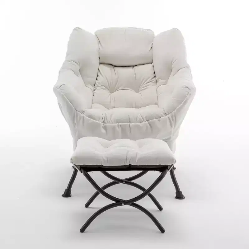 Okak Modern Recliner Accent Chair Lounge Armchair with Ottoman Footrest,Comfortable Leisure Chair for Living Rooms,Relaxation Areas