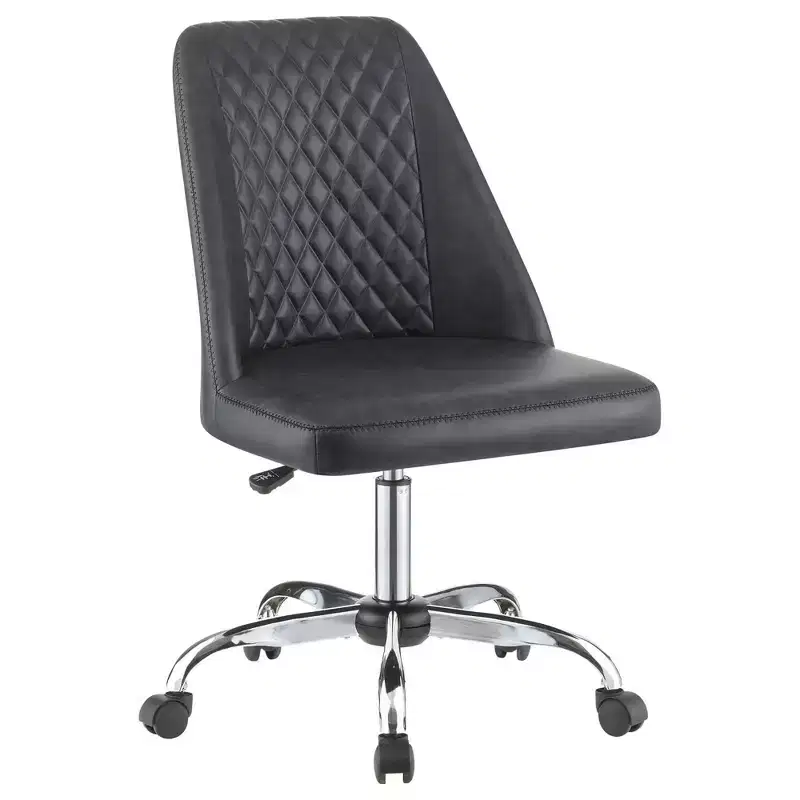 Okak Ergonomic Office Chair with Adujustable Height, Upholstered Computer Chair with Padding Seat and Back, Criss Cross Chair for Study, Gray