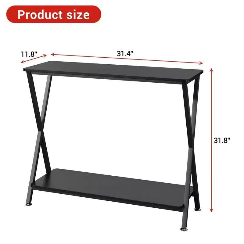 2 - Tier Narrow Console Table, Small Entryway Table, Display Table with Shelves, Sofa Table for Living Room Hallway Entryway Foyer