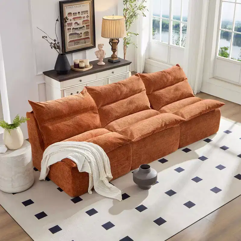 Armless Pure Foam Single Sofa Chair with Cushion