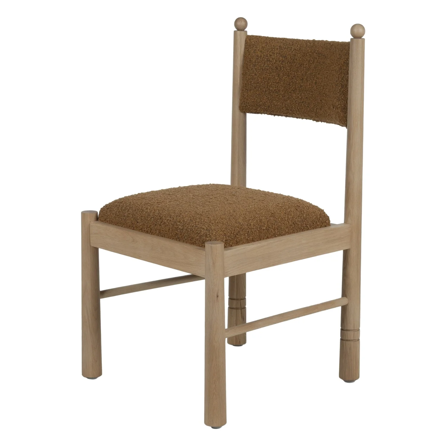 Contemporary Oak & Boucle Dining Chair with Sculptural Marble-Inspired Palette for Dining Rooms