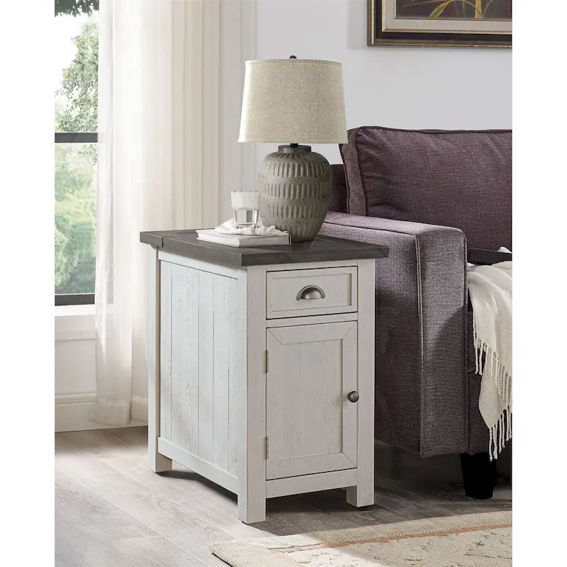 Monterey Solid Wood Chairside End Table with Hidden Power Outlets