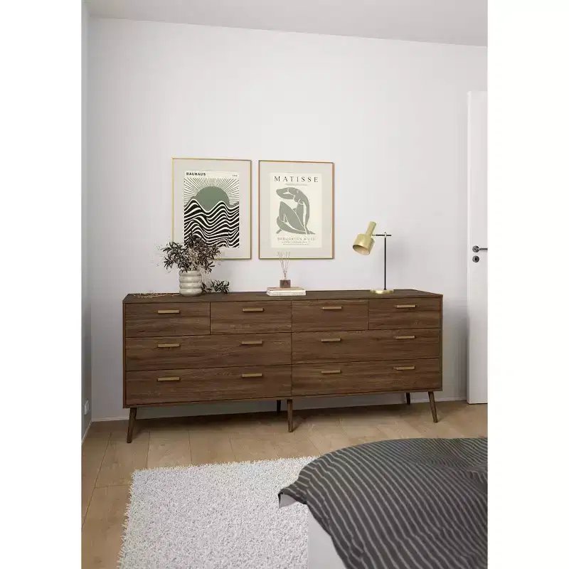 Tvilum, Tone 8 Drawer Double Dresser, Mocha Oak