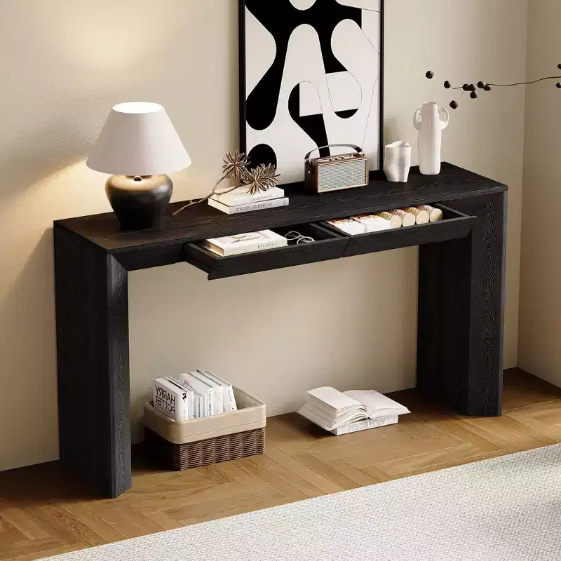 Whisen 60 Farmhouse Console Table with 2 Drawers