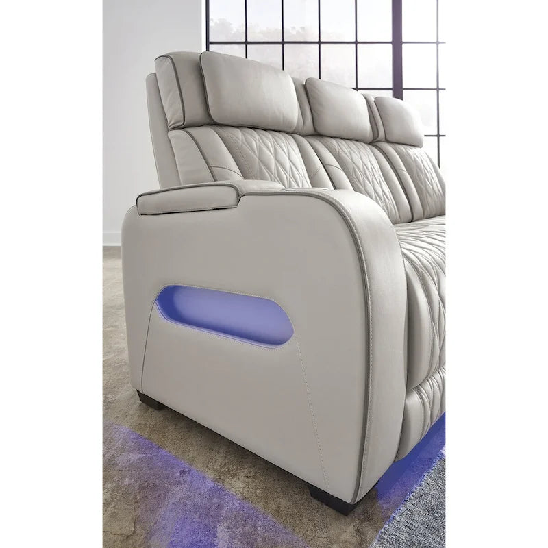 Gray Power Reclining Loveseat with Console - 75W x 40D x 44H