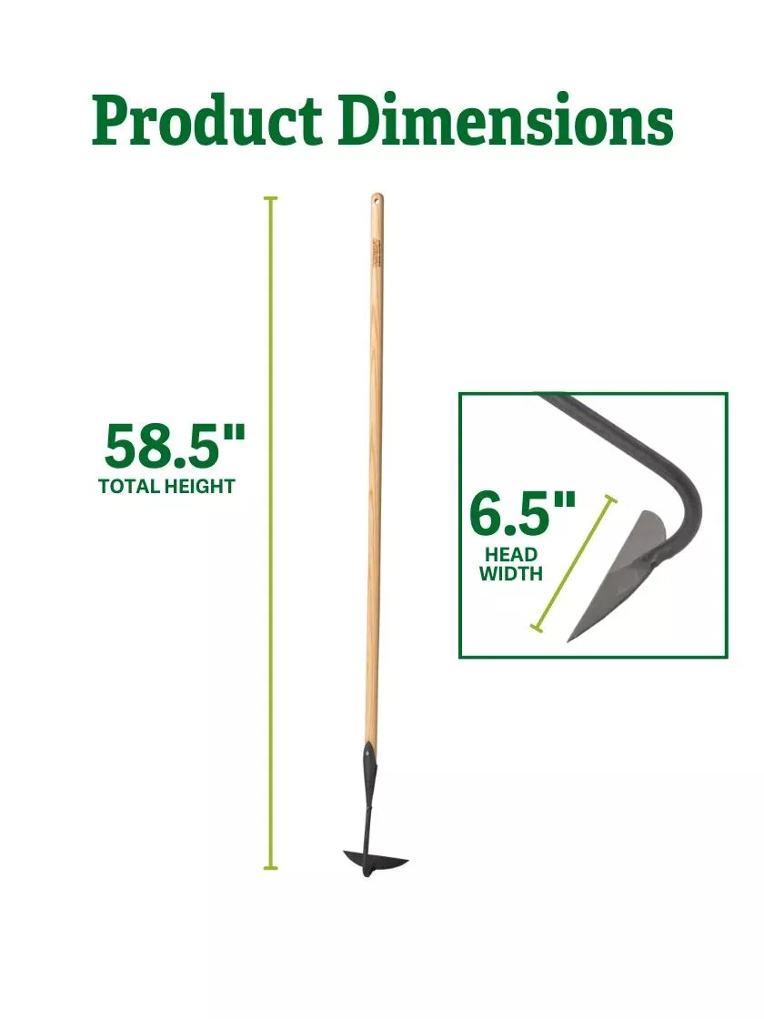 Half-Moon Hoe Long Handle High-Carbon Steel Garden Weeding Tool