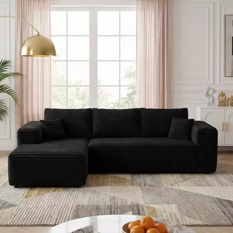 MAYEERTY 106 Wide-Wale Corduroy Compression Sofa Bed, Convertible Sleeper Couch for Living Room Guest Room