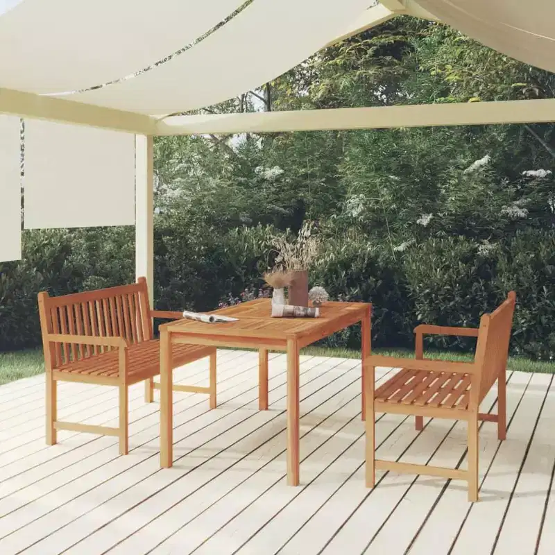 vidaXL Garden Dining Set Teak Fine Sanded Hardwood, Medium Durable