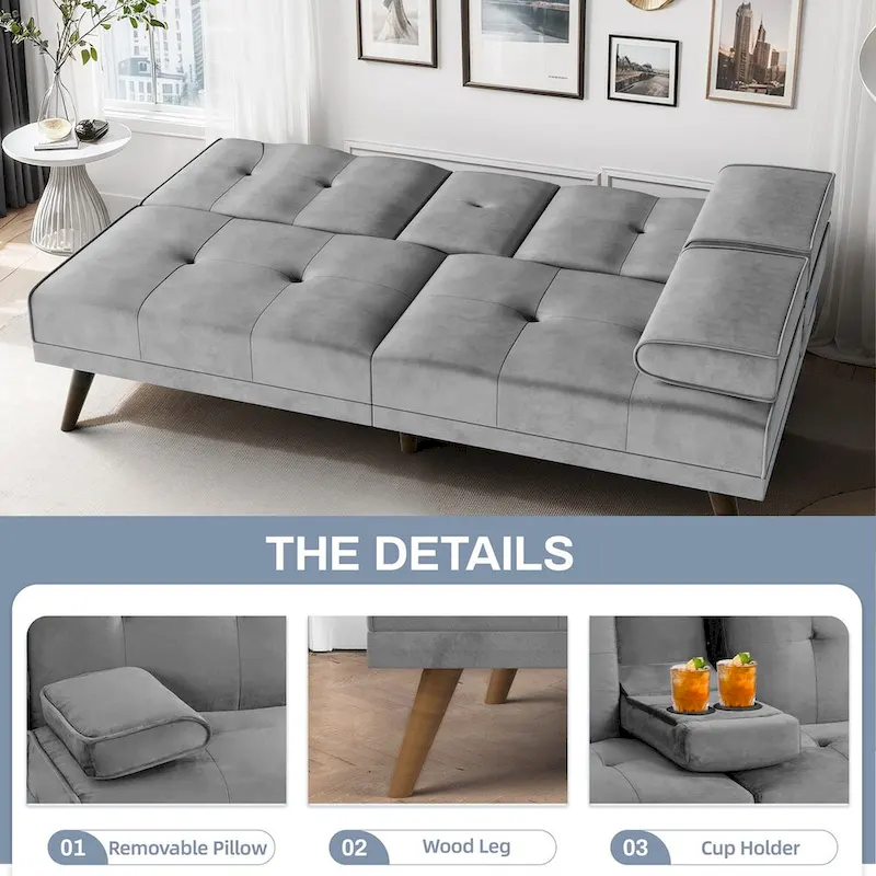 Futzca Futon Couch Sofa Bed, Small Sleeper Sofa Chair Loveseat