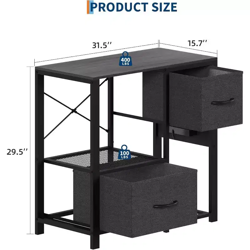 20-29 Gallon Fish Tank Stand with Power Outlets, Heavy Duty Metal and Wood Aquarium Table with Storage Shelf for Living Room