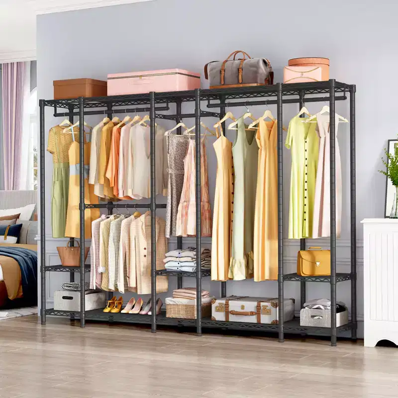 Extra Large Portable Closet Rack Heavy Duty Clothes Rack Max Load 1300 lbs