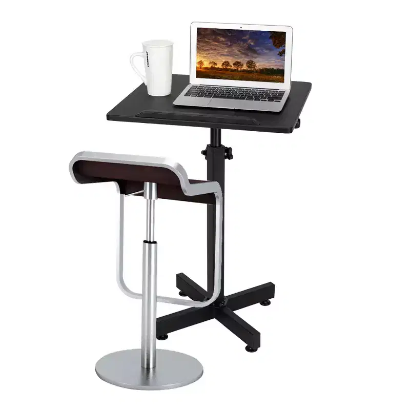 VINGLI Classic Lectern Podium Stand, Height Adjustable Mobile Podium, Multi-Purpose Tabletop for Speech, Lecture, Laptop Desk with Edge Stopper, Black