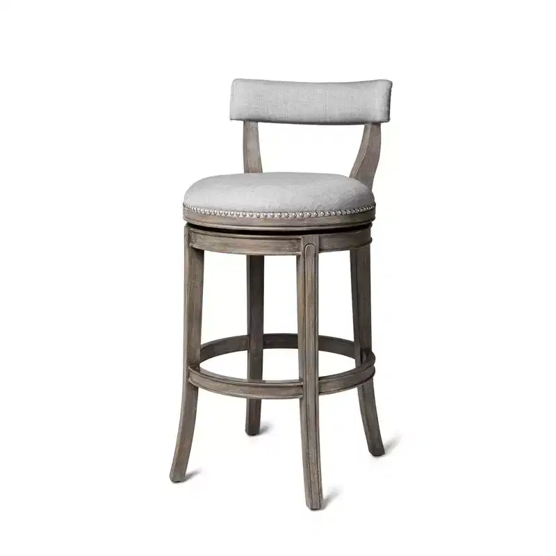 Swivel Bar Stool with Fabric Upholstery, 31