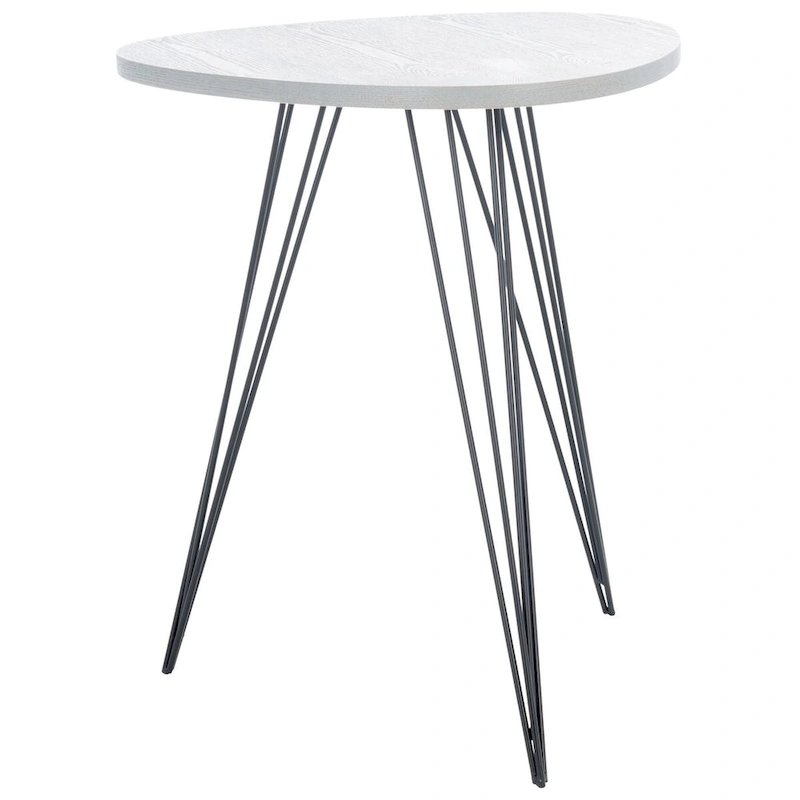 SAFAVIEH Luann White/ Black Lacquer Side Table - 19.6 x 19.6 x 23.6 - 20Wx20Dx24H