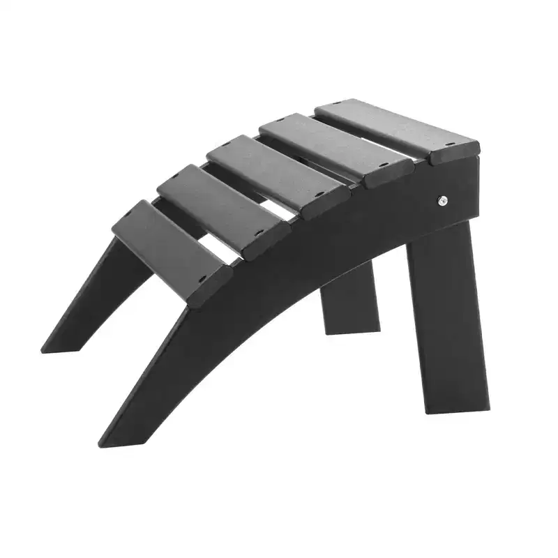 VEVOR Adirondack Ottoman, 18.7L x 19.7W x 13H Inch HDPE Plastic Folding Adirondack Ottoman, Weather-Resistant Foot Rest for Adirondack Chair, Black