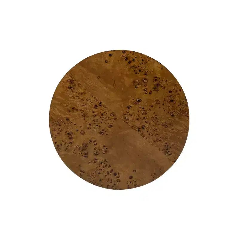 Jennifer Taylor Home Nebula 29.5 Burl Accent Pillar Side Table, Medium Brown Walnut Burl Wood