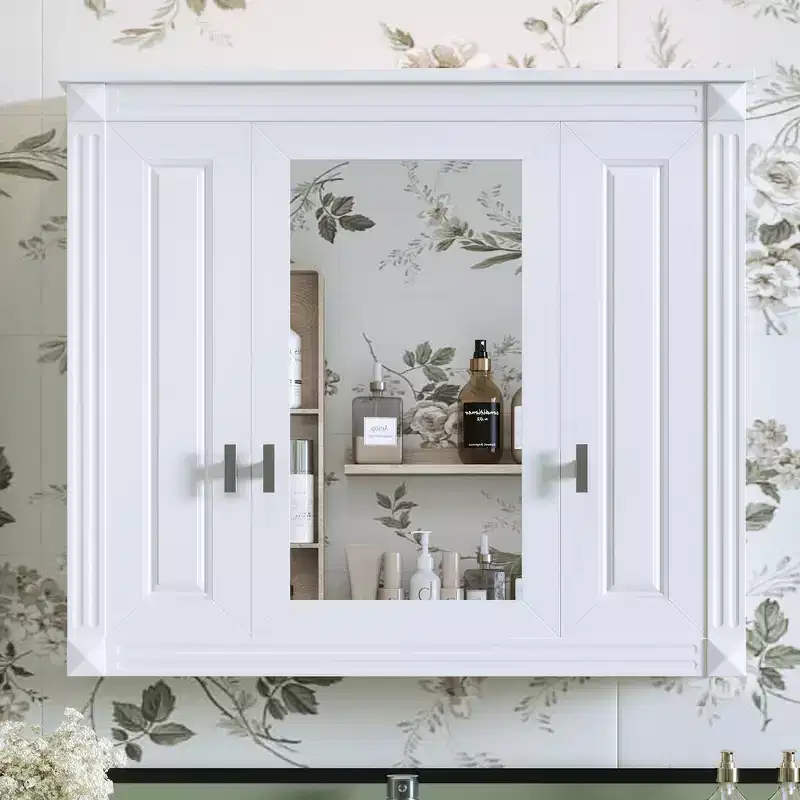 W x   H Rectangular Surface Mount Medicine Cabinet with Mirror & Adjustable Shelves
