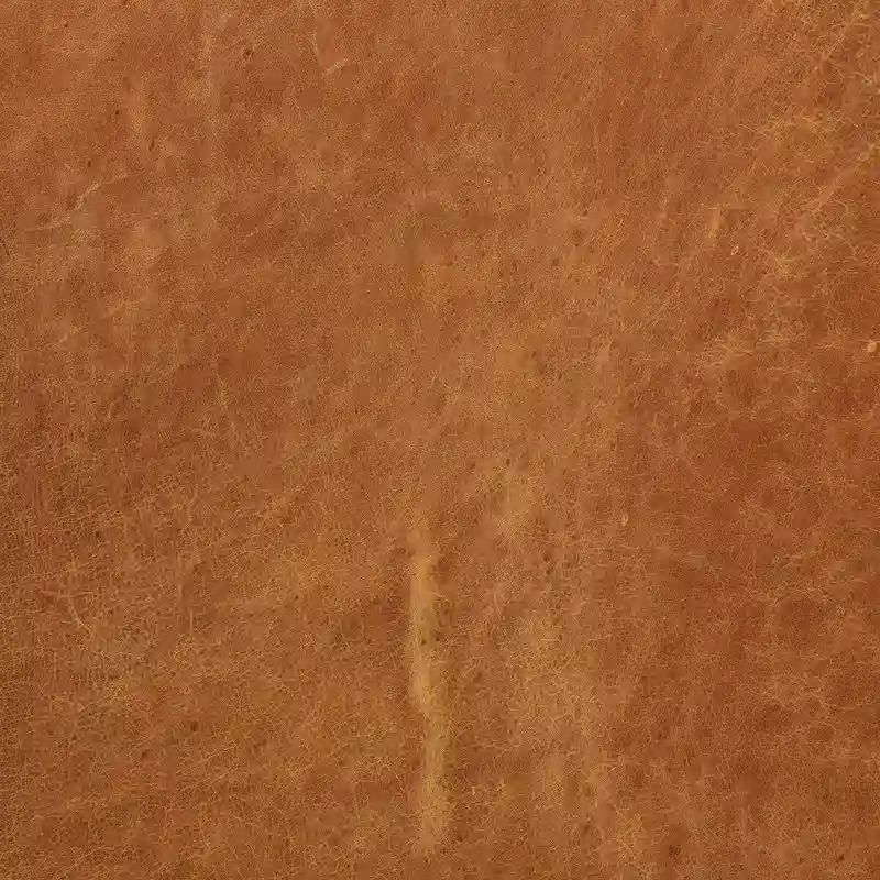 Poly & Bark Turin Leather Ottoman in Cognac Tan