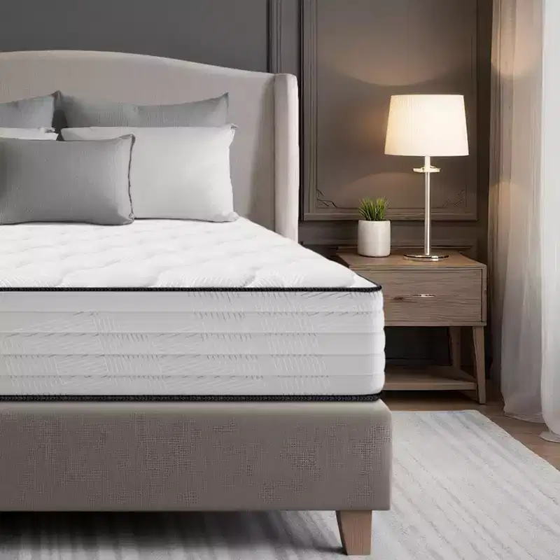 Hybrid Mattress Breathable Medium Cooling Memory Foam Bed-in-a-Box White