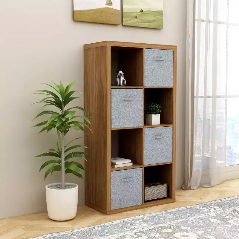 8-Cube Organizer Storage Cabinet With Opened Back Shelves,2 X 4 Cube Bookcase Book Shleves