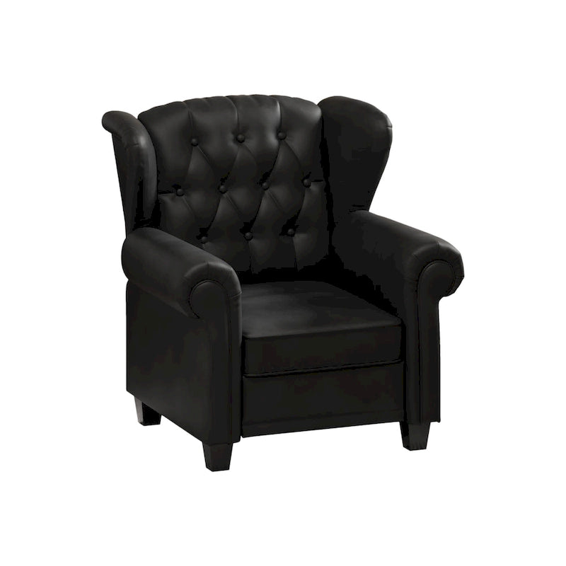 Black Adjustable Tufted Arm Chair with Sturdy Legs
