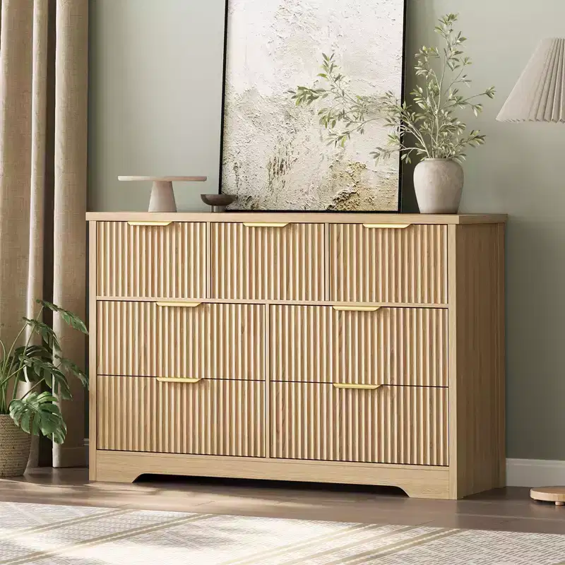 Fluted Dresser for Bedroom with 7 Drawers, 47.24 Modern Dressers for Bedroom