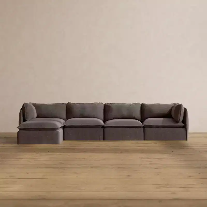 Anabei Modular Washable 4-Seater Sofa Sectional | Deluxe+ Seat & Cloud Pillow