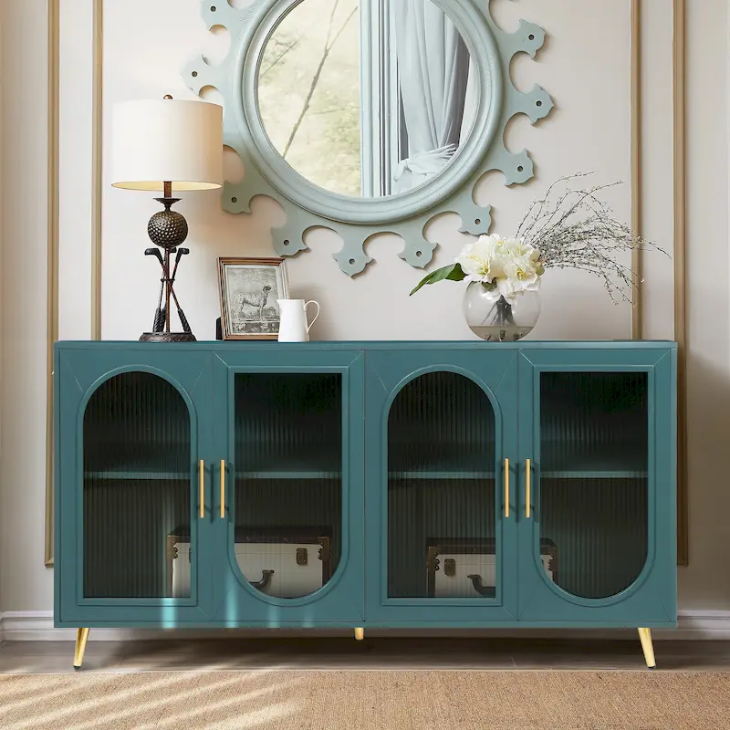 Wood Buffets Storage Cabinet with Adjustable Shelves