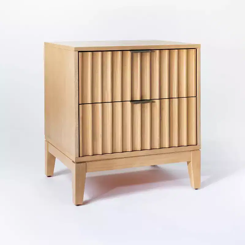 Thousand Oaks Wood Scalloped End Table with Drawers Natural Wood - Threshold™ designed with Studio McGee