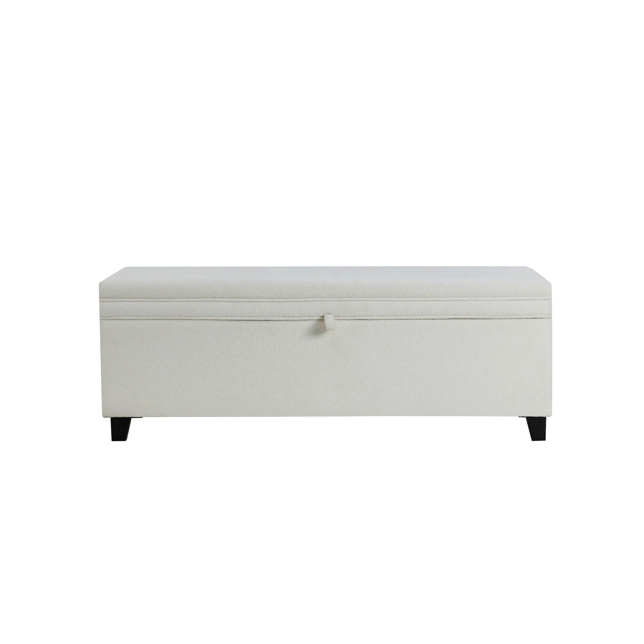Storage Ottoman - Chenille Ecru