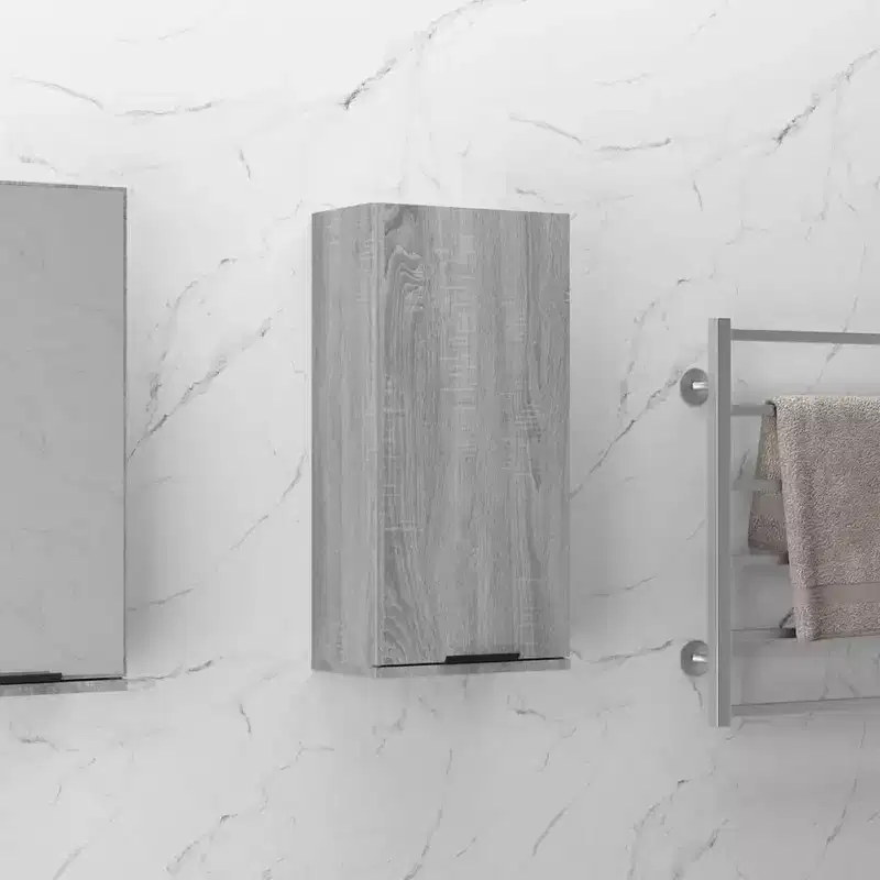 Gray Sonoma Wall-Mounted Bathroom Cabinet, Single Door