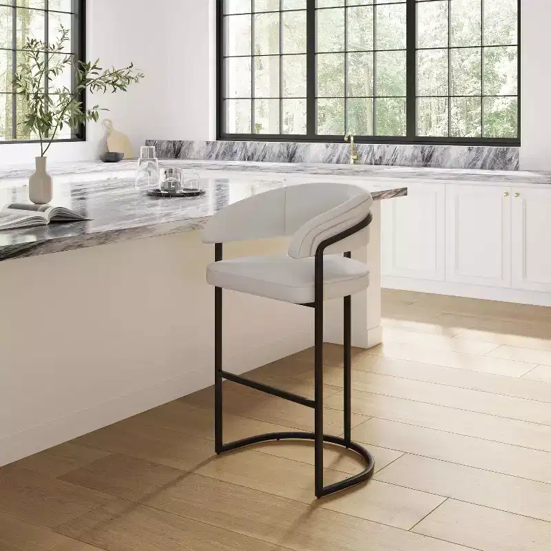 Manhattan Comfort Augusta Modern Leatherette Upholstered Barstool