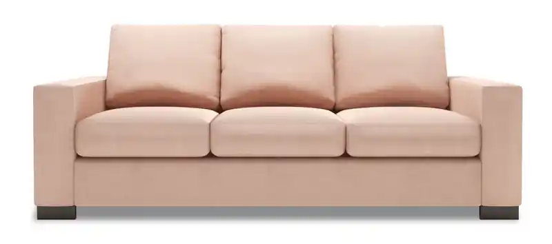 Made in Canada Customizable 85 Linen-Look Fabric Sofa Bed with Track Arms - Pax Rose Pink