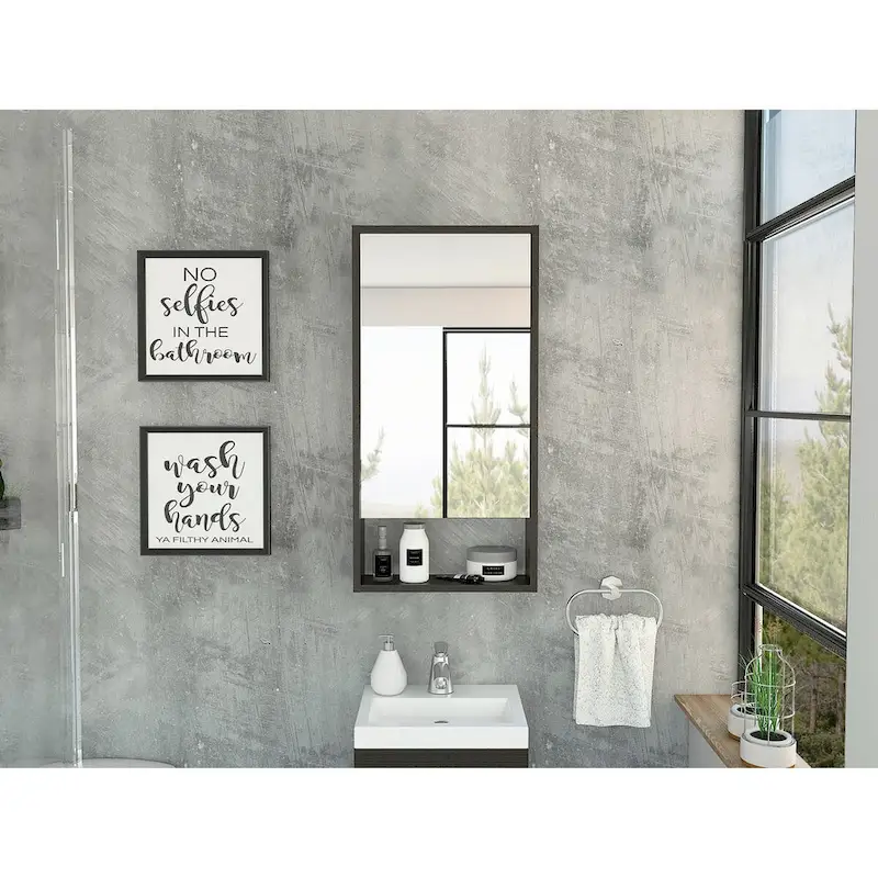 Medicine Cabinet Irvine, One External Shelf, White Finish,High quality and durable