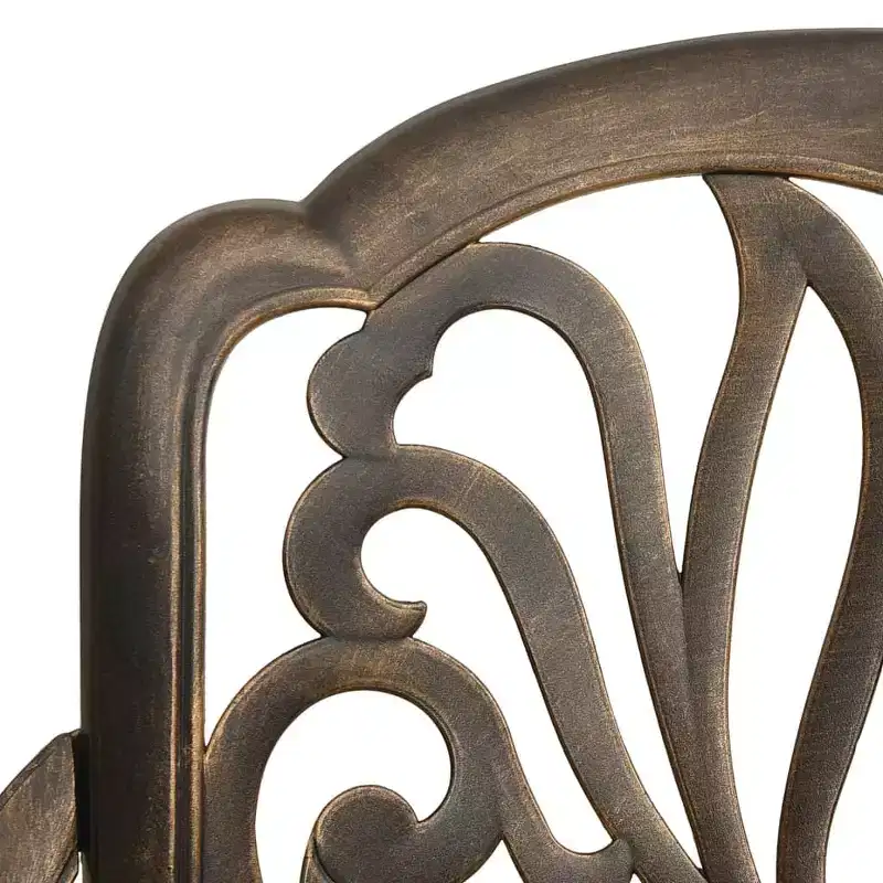 vidaXL Garden Chair Set of 2 Bronze Cast Aluminum Standard Tough
