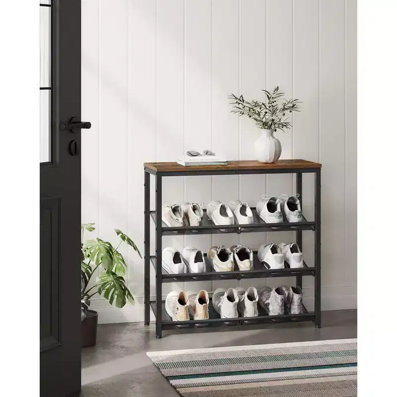 4-Tier Shoe Rack for Entryway Holds 12-15 Pairs