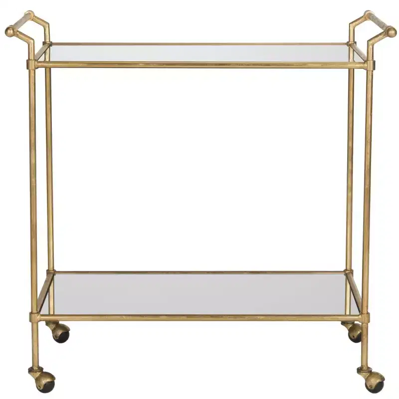 Felicity Bar Cart - FOX2558A - Gold/Mirror - Safavieh