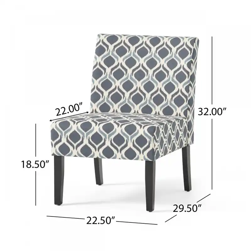 Linen-look Fabric Accent Chair With Rubberwood Legs