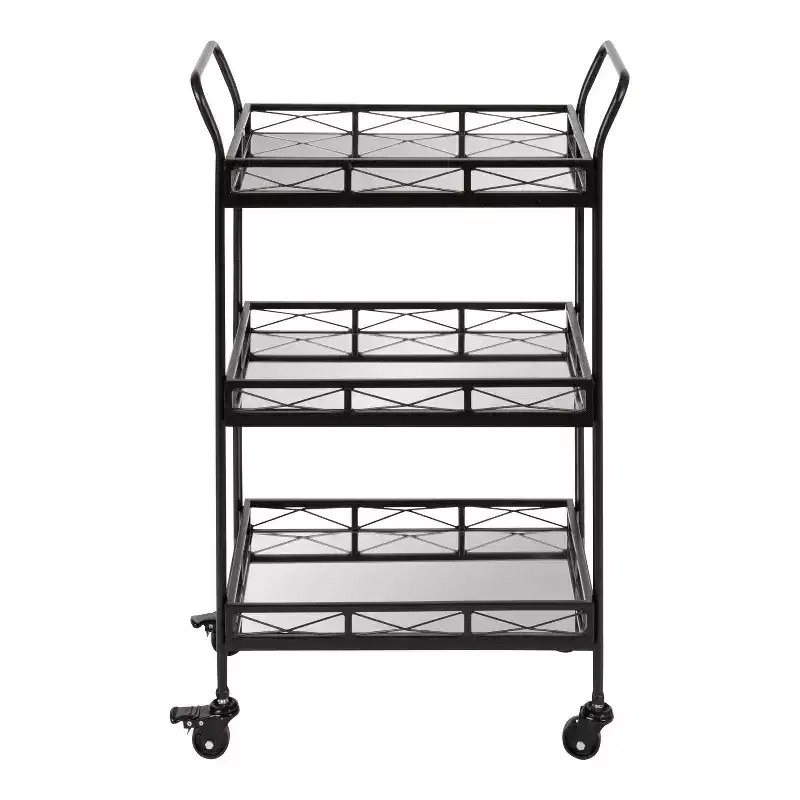 Kate and Laurel Ketia Metal Tray Bar Cart