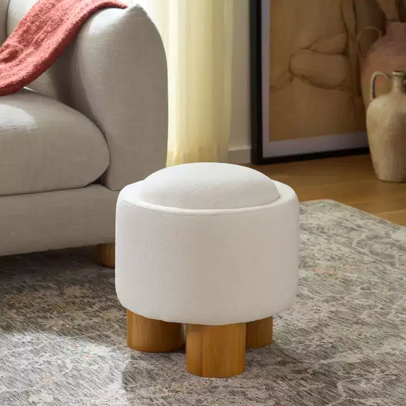Posner Ottoman - OTT3403 - Ivory/Natural - Safavieh