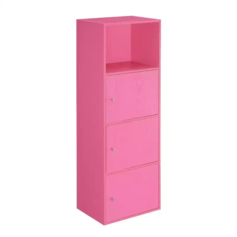 HomeStock 46.75 in H and 16.5 in.W Particle Board Utility Storage Cabinets with 3 -Doors and 2 Shelves
