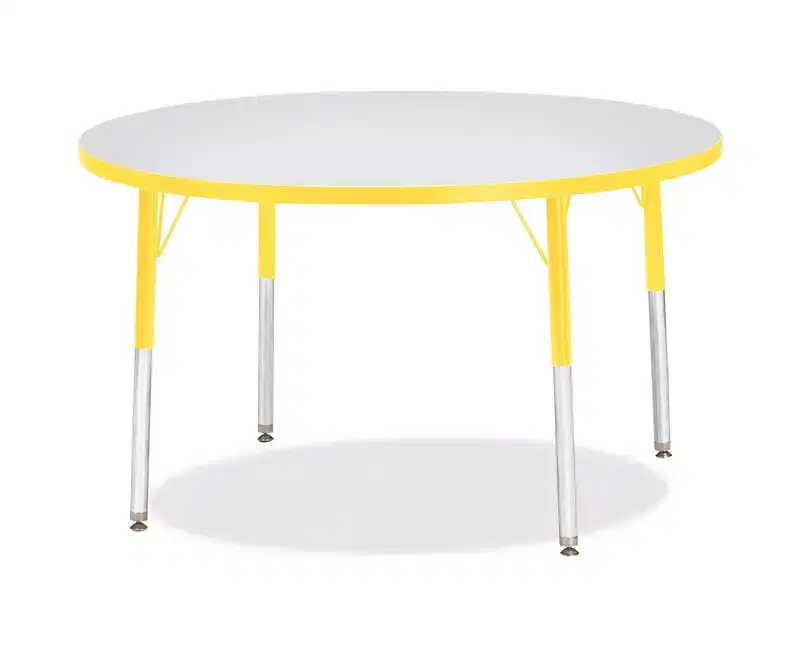 Jonti-Craft Berries Elementary Height Color Edge Round Table 42 x 42 in Yellow