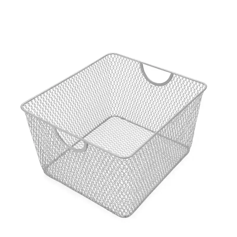 Silver Mesh Open Storage Bins