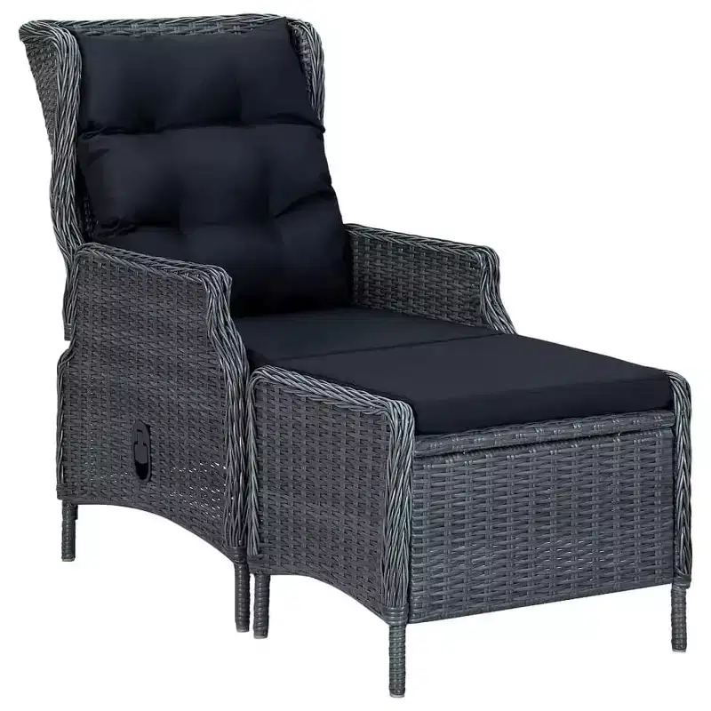 vidaXL 9 Piece Patio Dining Set Dark Gray