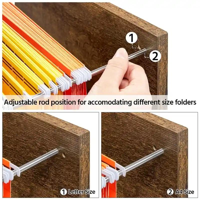 Rolling File Cabinet on with 3 Drawers and 2 Shelves