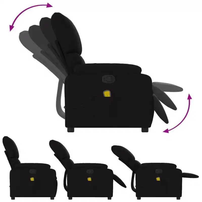 vidaXL Massage Recliner Chair Polyester, Metal, Plywood Single
